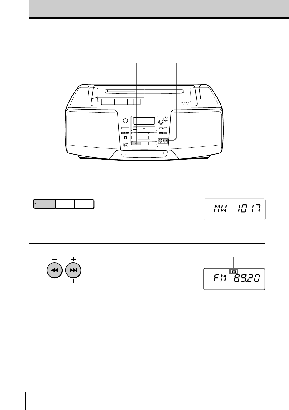 Listening to the radio | Sony CFD-S28L User Manual | Page 6 / 68