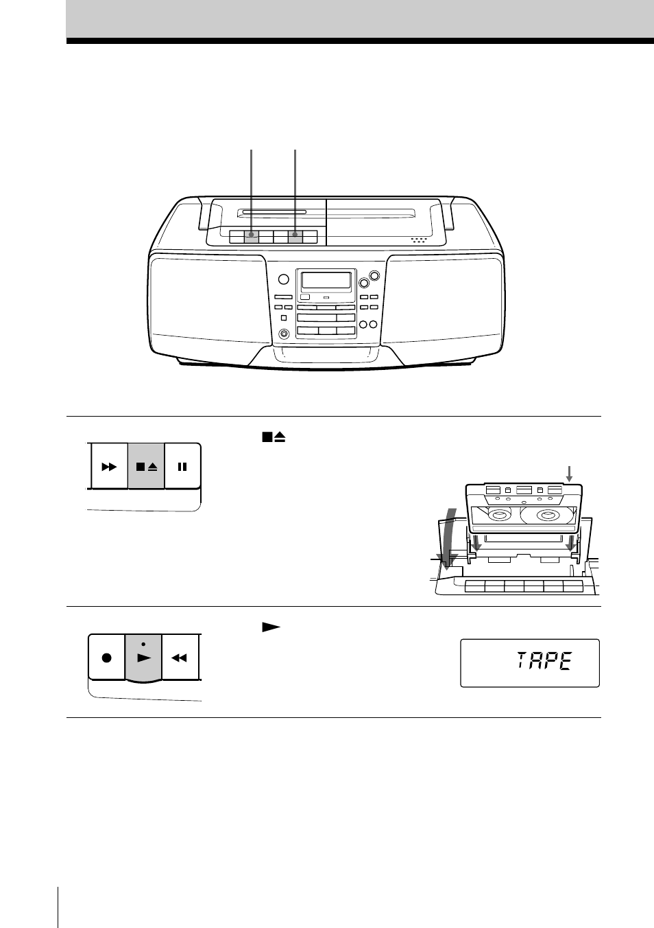 Playing a tape | Sony CFD-S28L User Manual | Page 8 / 68