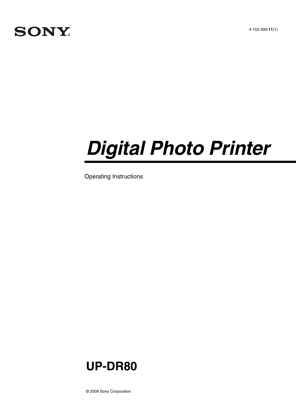 Sony UP-DR80 User Manual | 24 pages