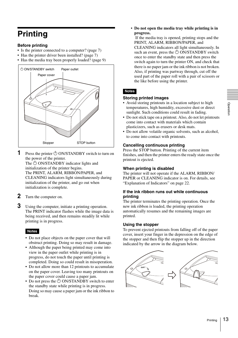 Printing | Sony UP-DR80 User Manual | Page 13 / 24