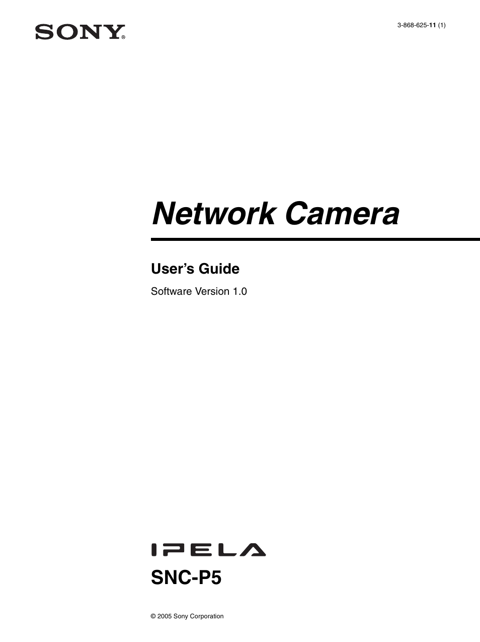 Sony SNC-P5 User Manual | 79 pages