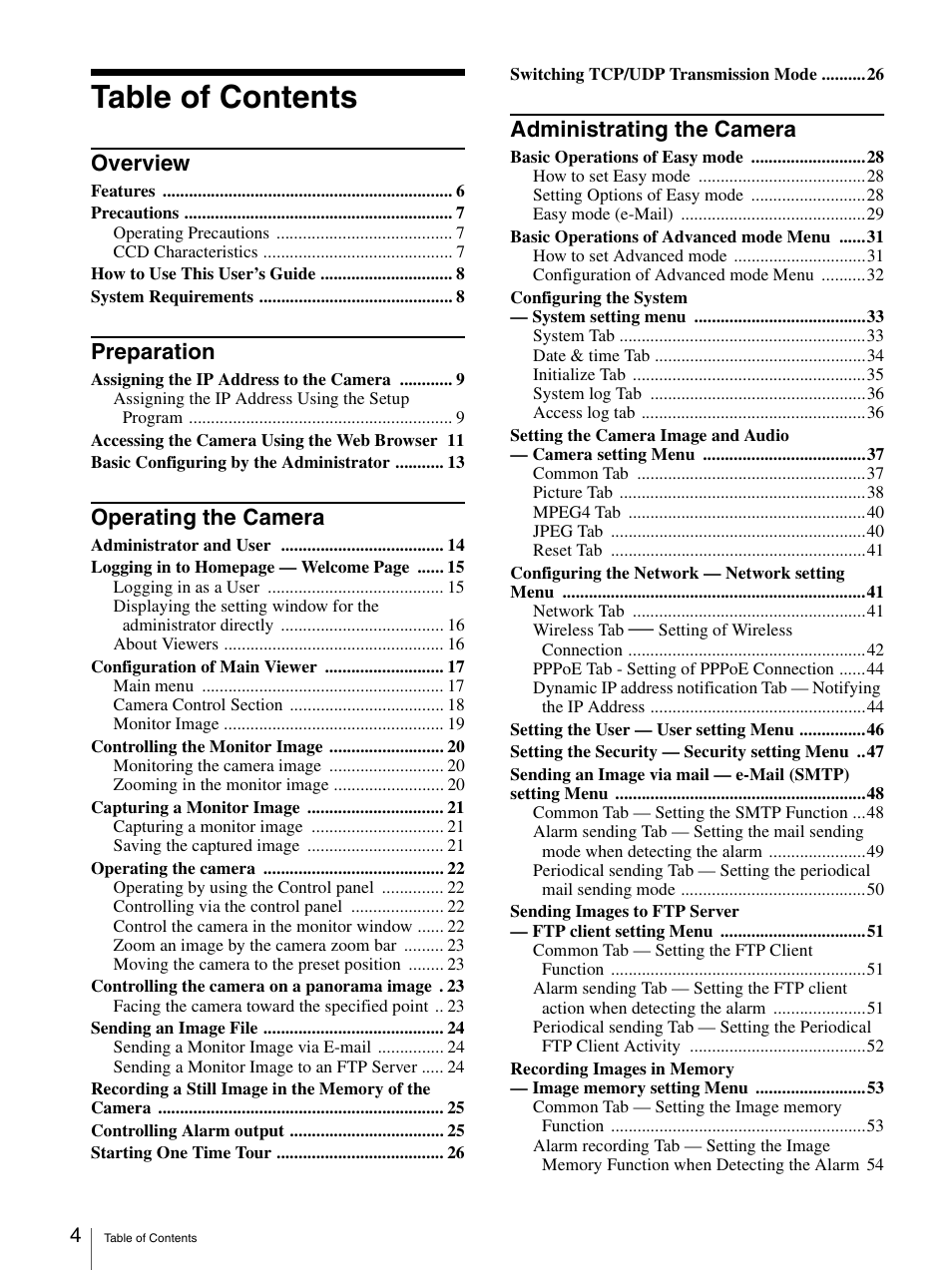 Sony SNC-P5 User Manual | Page 4 / 79