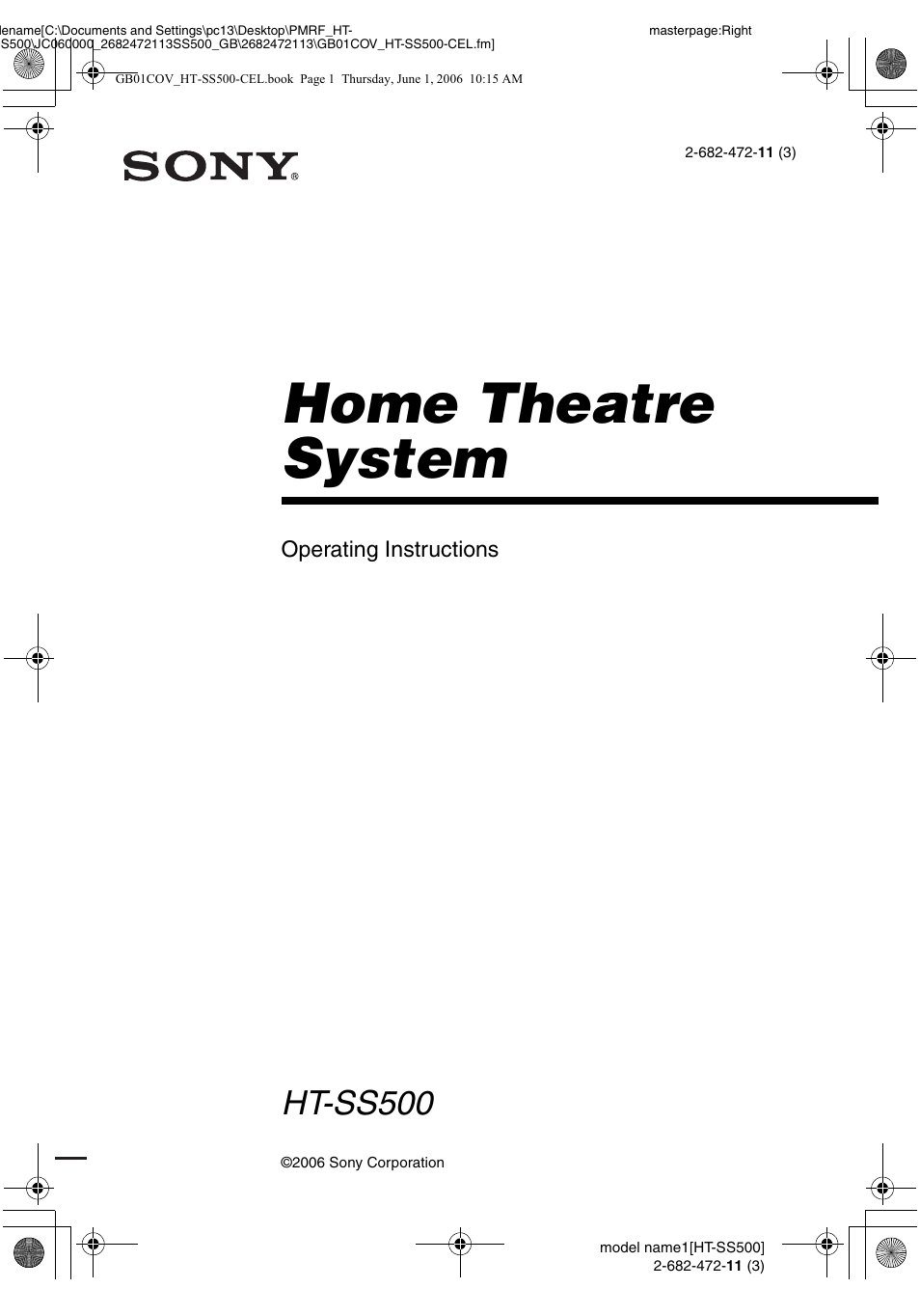 Sony HT-SS500 User Manual | 52 pages