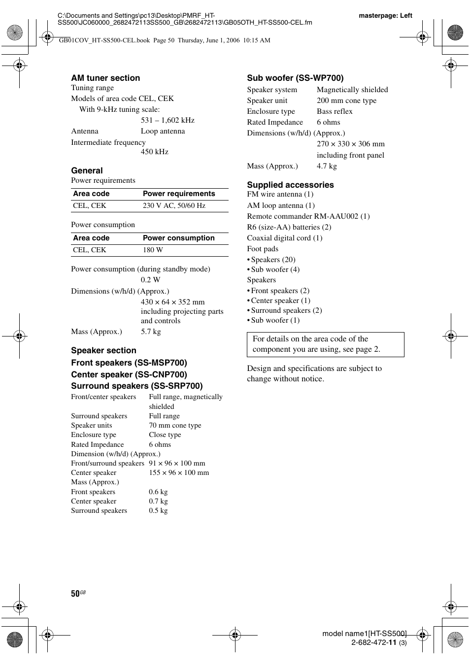 Sony HT-SS500 User Manual | Page 50 / 52