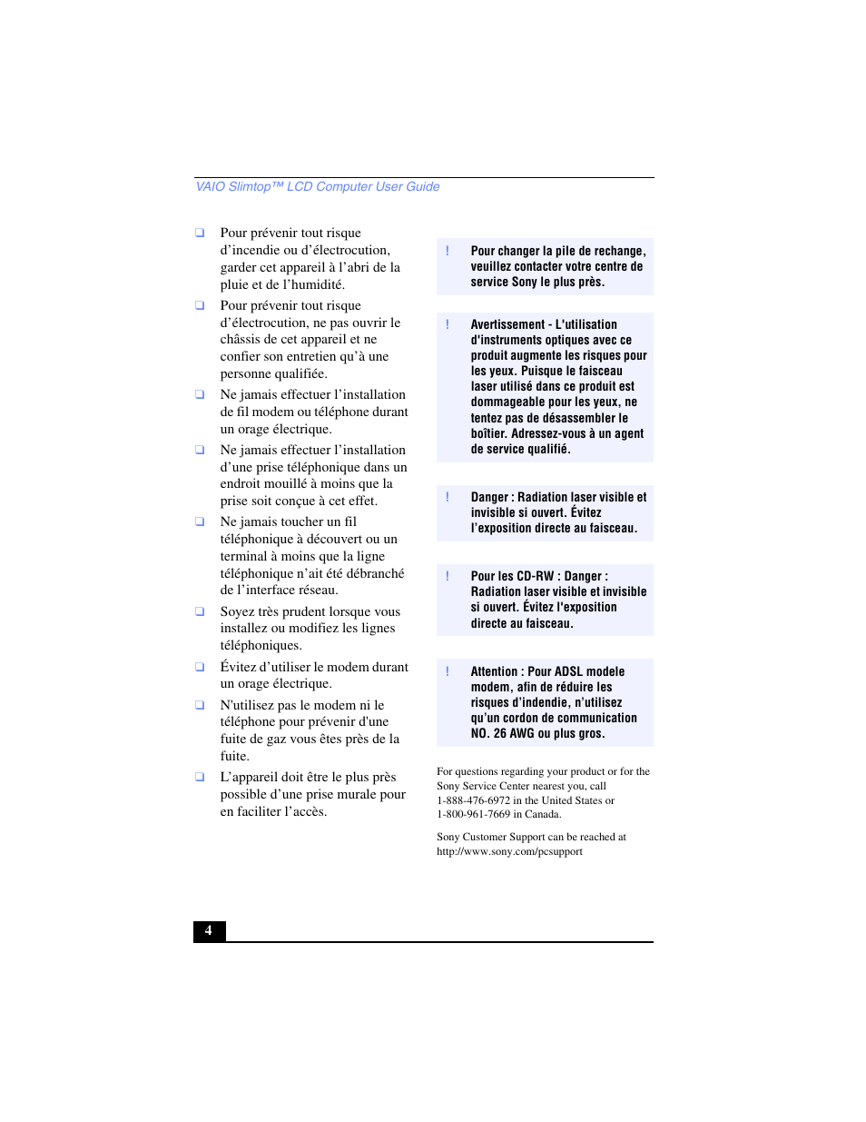 Sony PCV-LX700 User Manual | Page 4 / 76