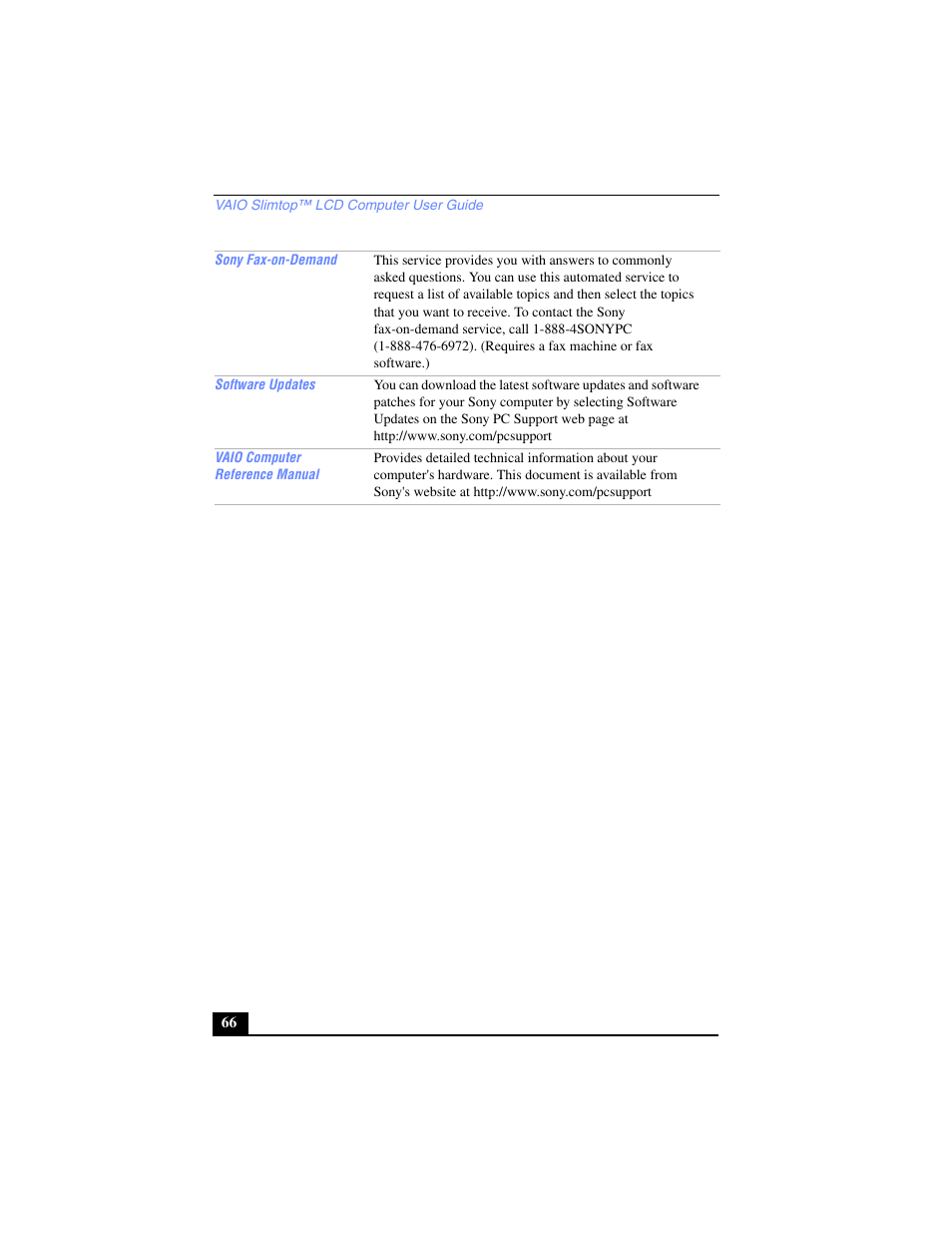 Sony PCV-LX700 User Manual | Page 66 / 76