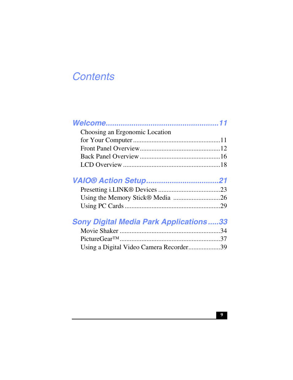 Sony PCV-LX700 User Manual | Page 9 / 76