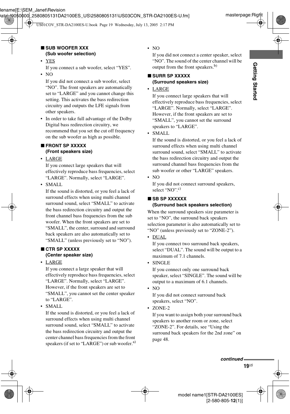 Sony STR-DA2100ES User Manual | Page 19 / 68