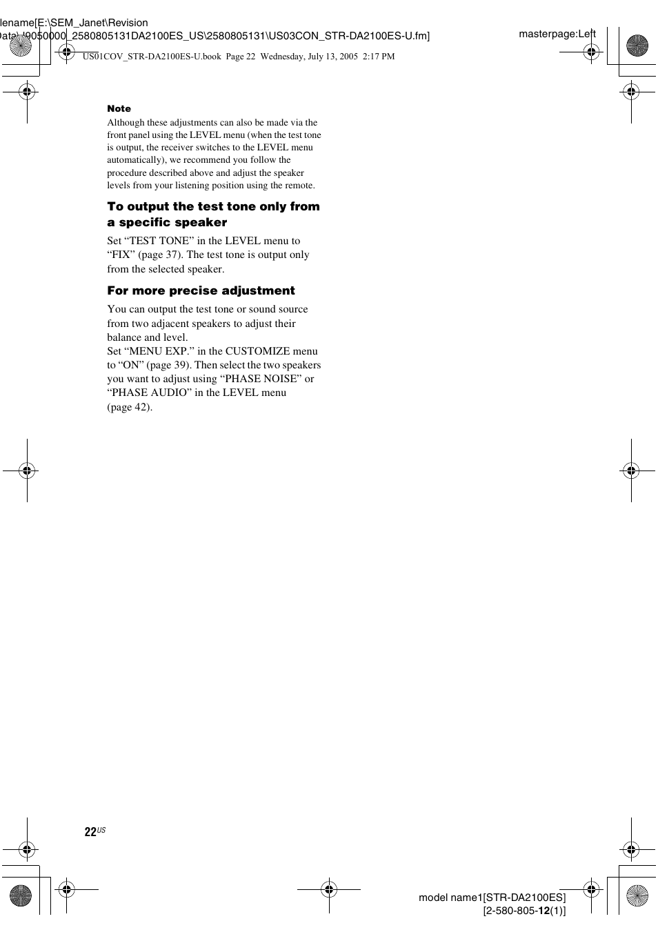 Sony STR-DA2100ES User Manual | Page 22 / 68