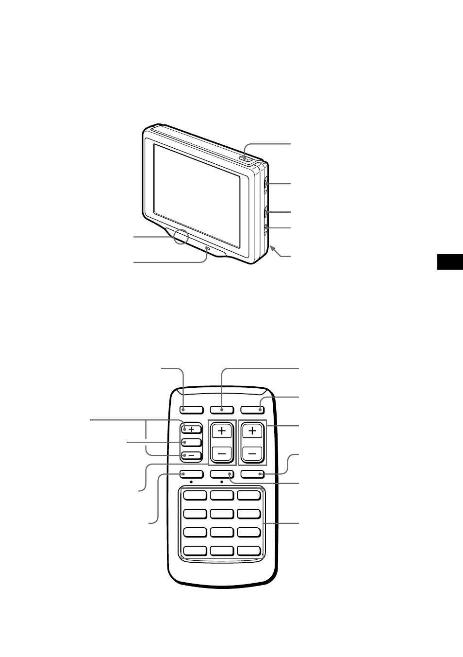 Location of controls, Monitor, Wireless remote | Sony XTL-6100MK2 User Manual | Page 15 / 60