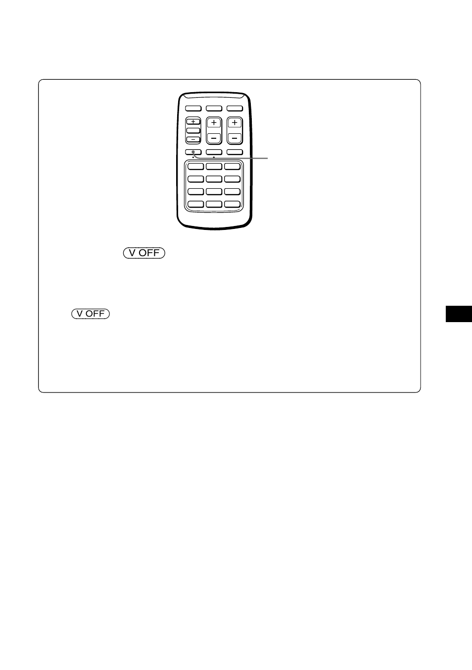 Funzione “visual off”), Premere (v off) per due secondi, Tasto v (visual) off | Sony XTL-6100MK2 User Manual | Page 47 / 60