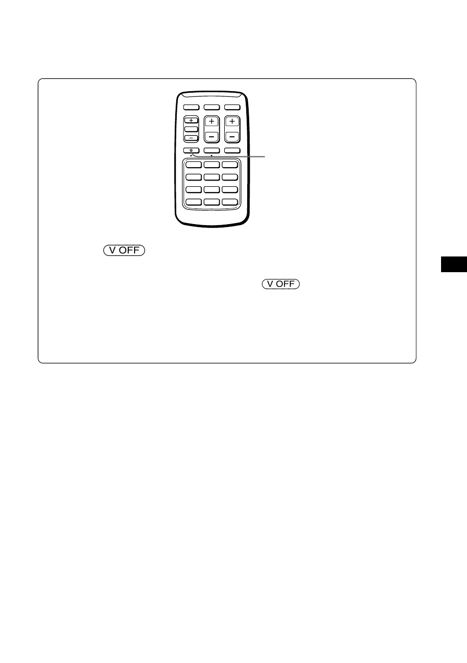 Visual off function), Press (v off) for two seconds, V (visual) off button | Sony XTL-6100MK2 User Manual | Page 9 / 60