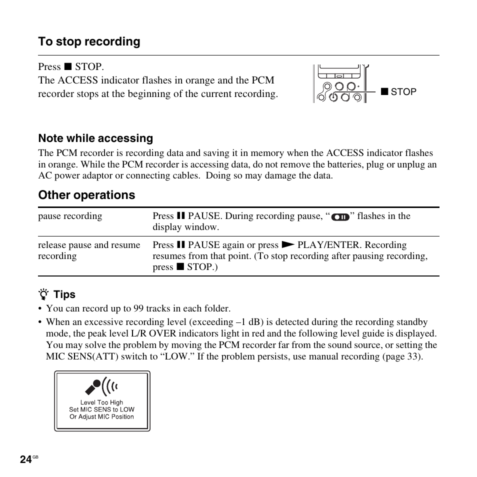 Other operations | Sony 4-156-541-83(1) User Manual | Page 24 / 120