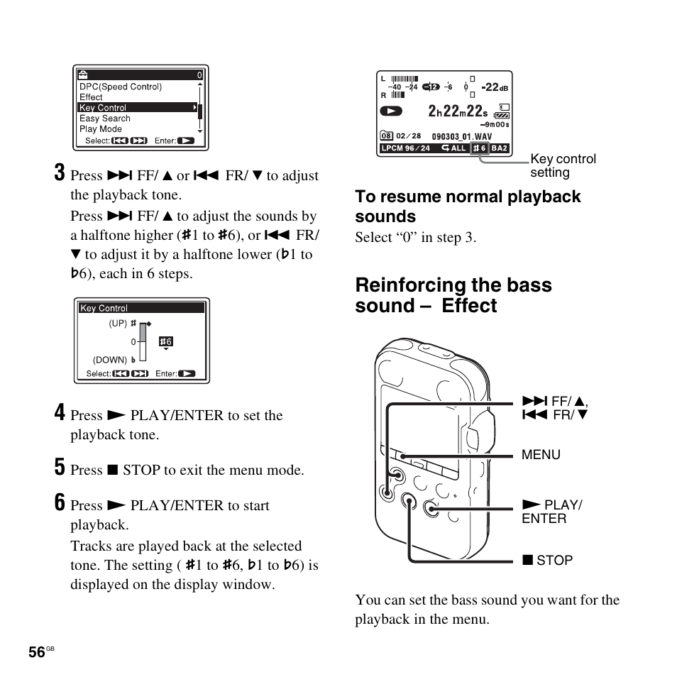 Reinforcing the bass sound - effect, Reinforcing the bass sound – effect | Sony 4-156-541-83(1) User Manual | Page 56 / 120