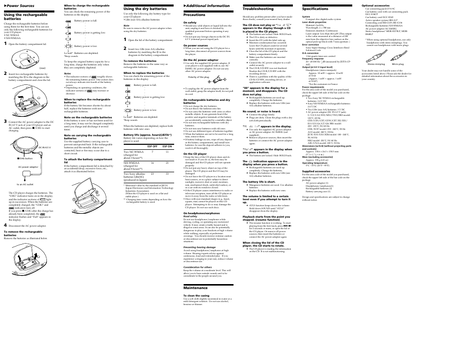 Sony D-E353 User Manual | Page 2 / 2