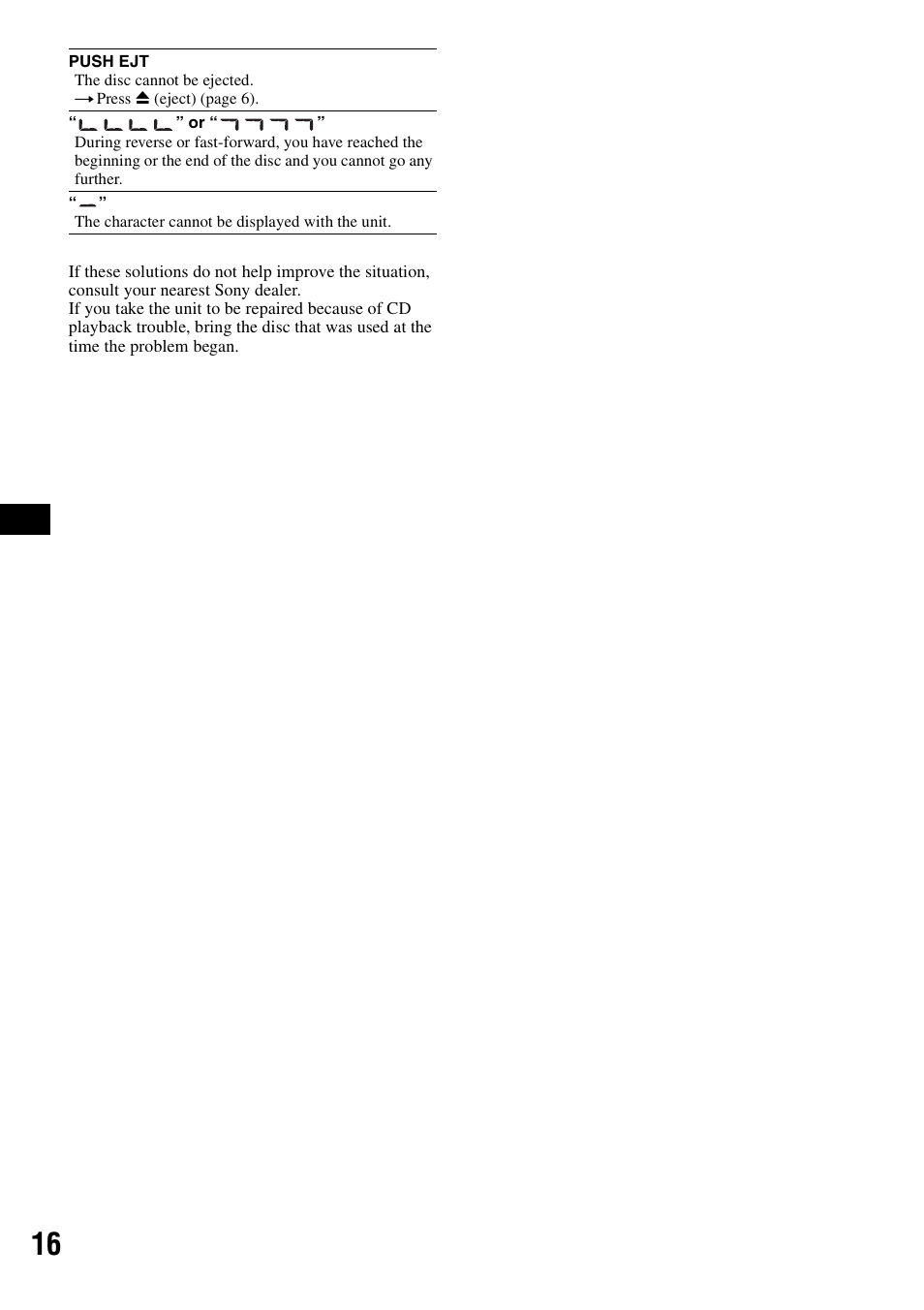 Sony CDX-GT23 User Manual | Page 16 / 84