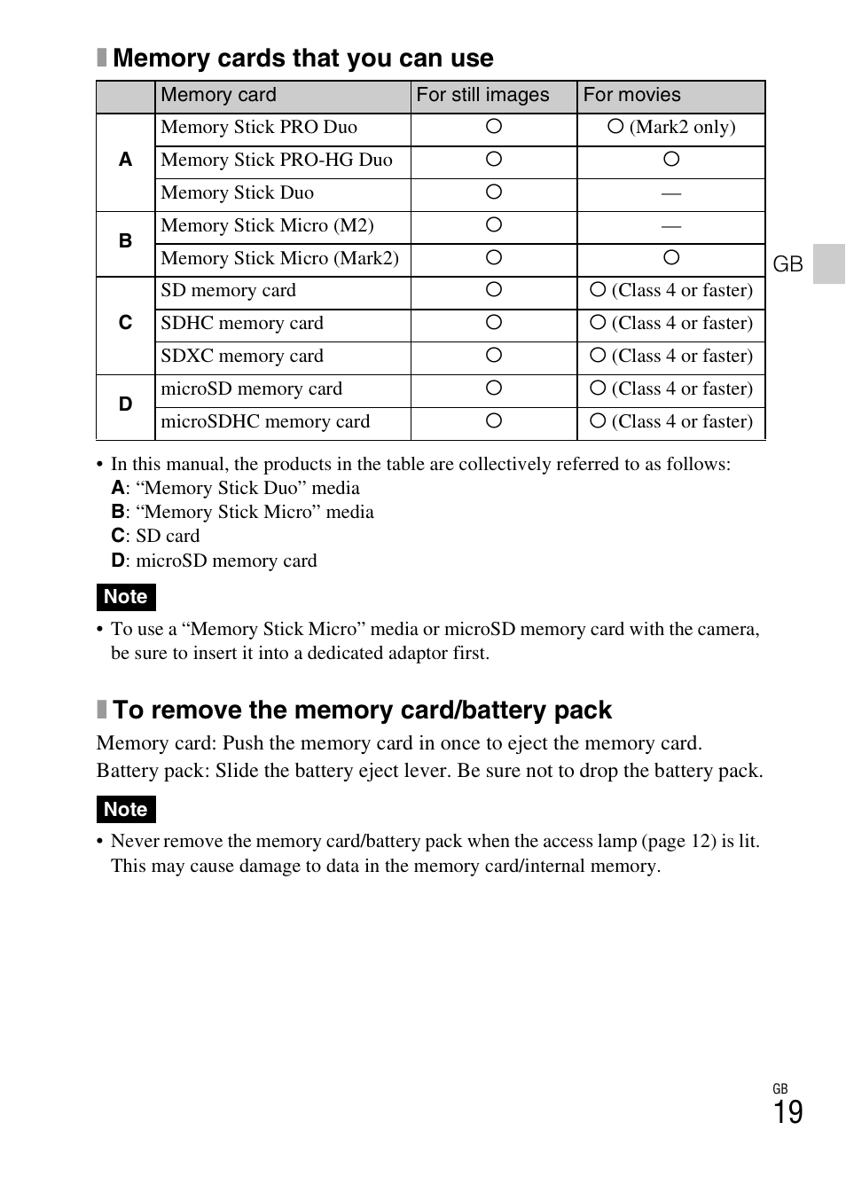 Sony CYBER SHOT DSC-HX200 User Manual | Page 19 / 68