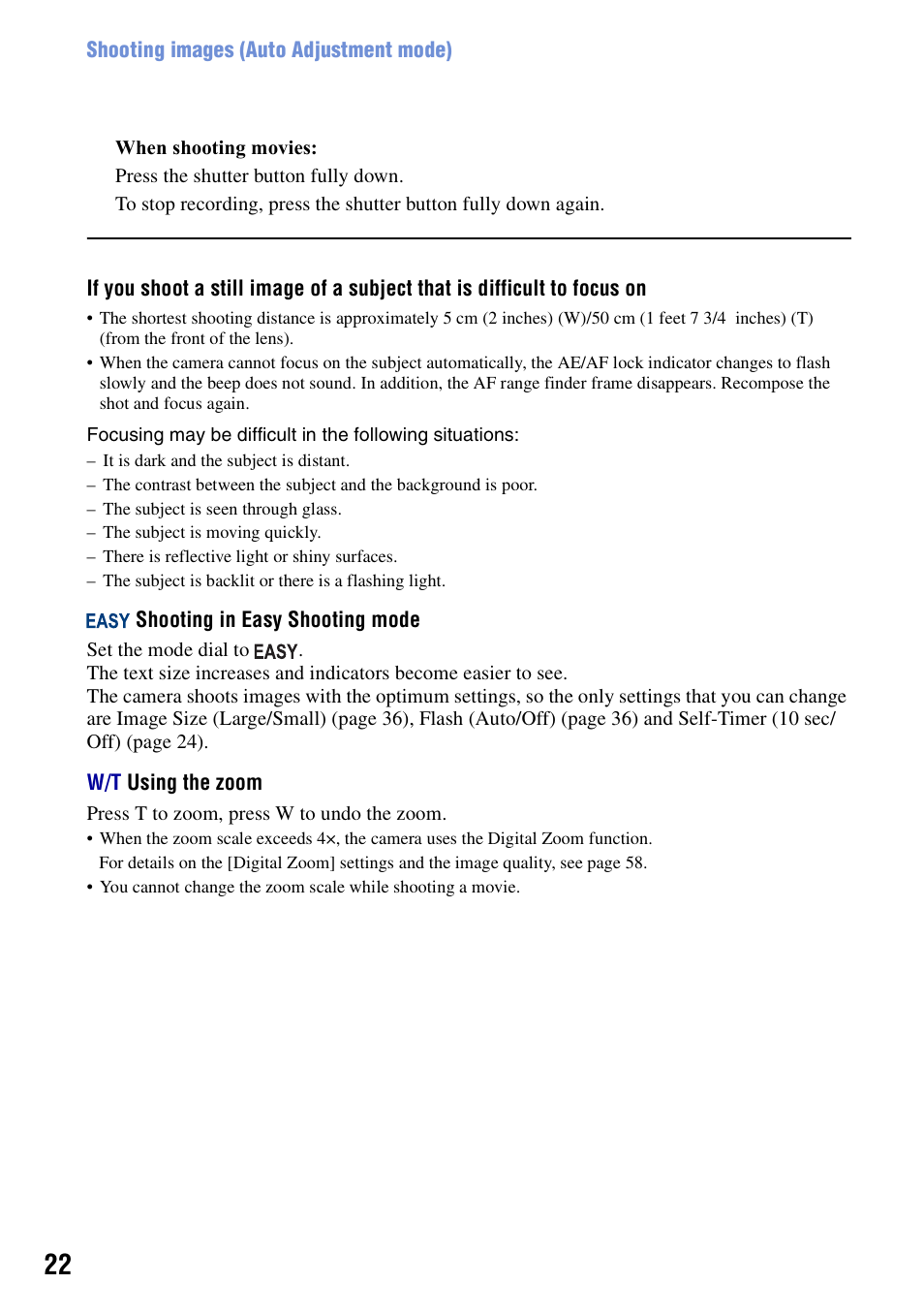 Sony DSC-S950 User Manual | Page 22 / 107