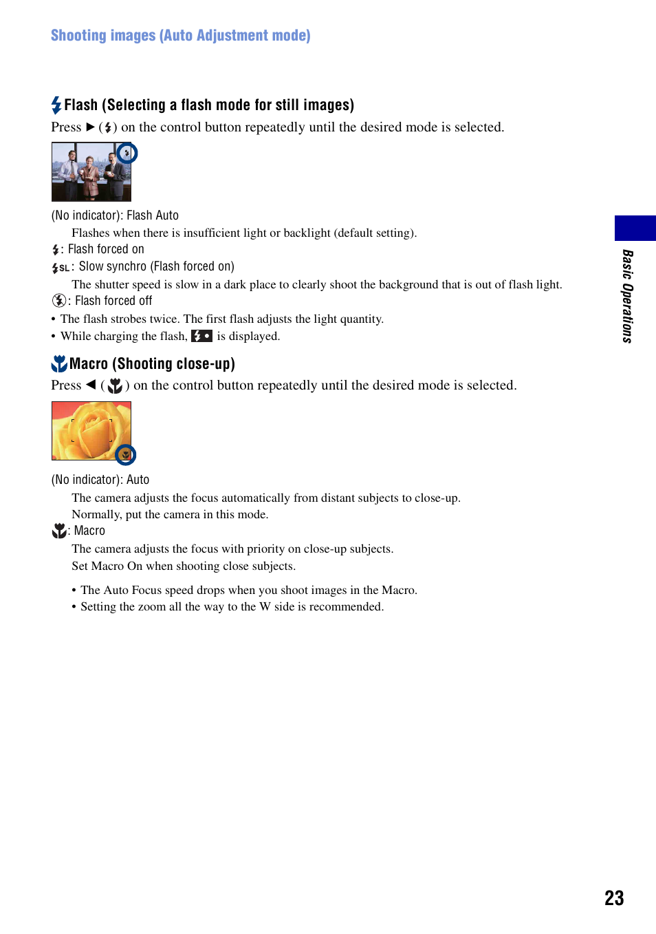 H (23) | Sony DSC-S950 User Manual | Page 23 / 107