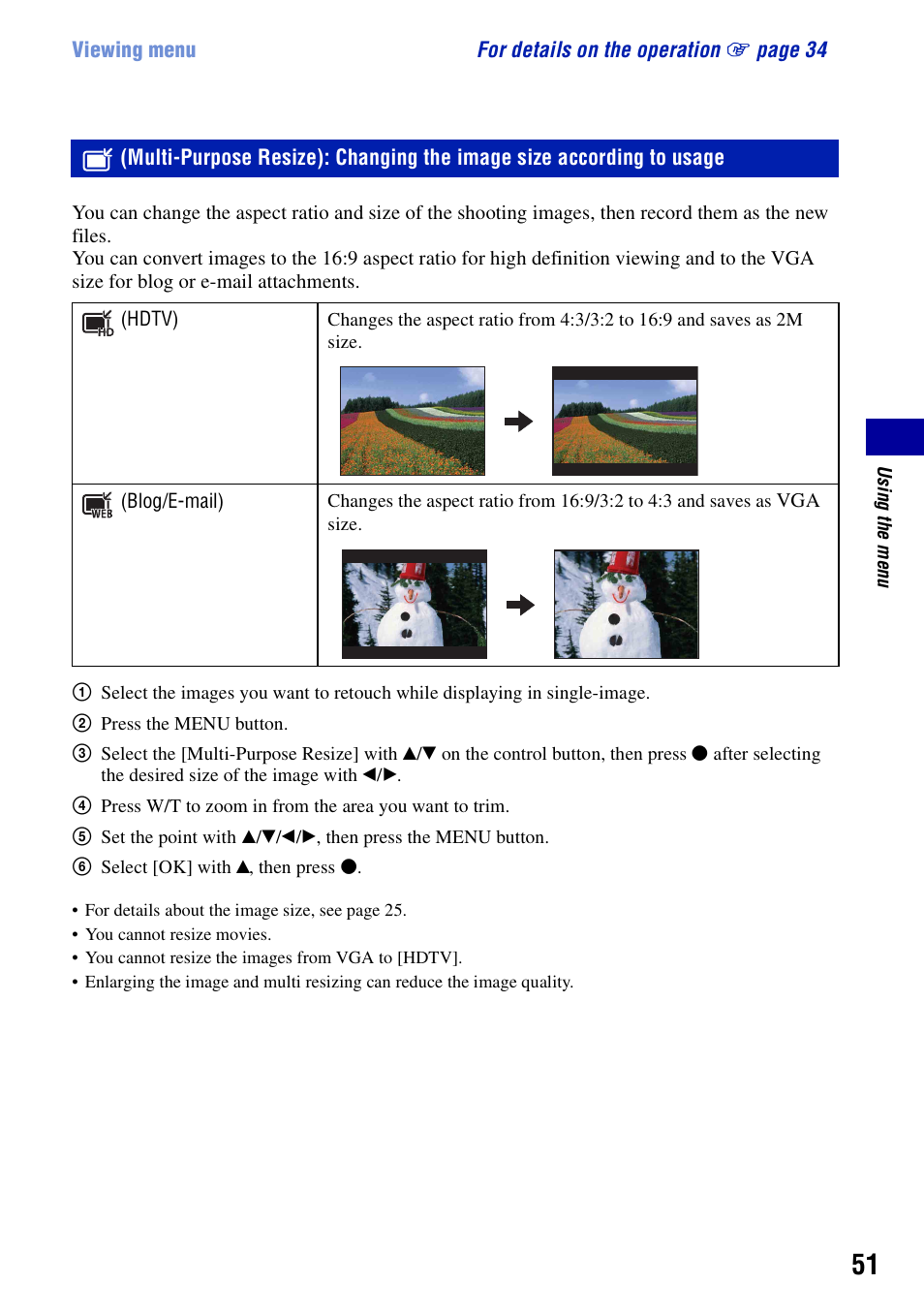 Sony DSC-S950 User Manual | Page 51 / 107