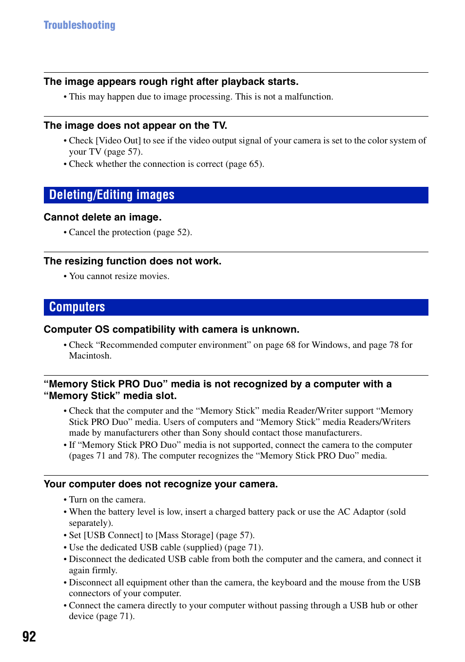 Deleting/editing images, Computers, Deleting/editing images computers | Sony DSC-S950 User Manual | Page 92 / 107