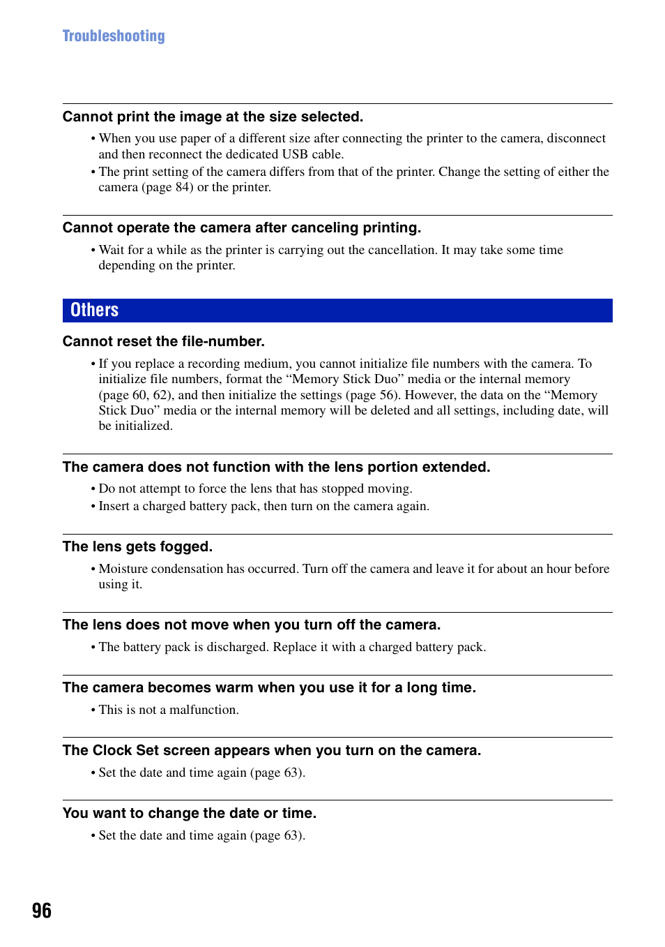 Others | Sony DSC-S950 User Manual | Page 96 / 107