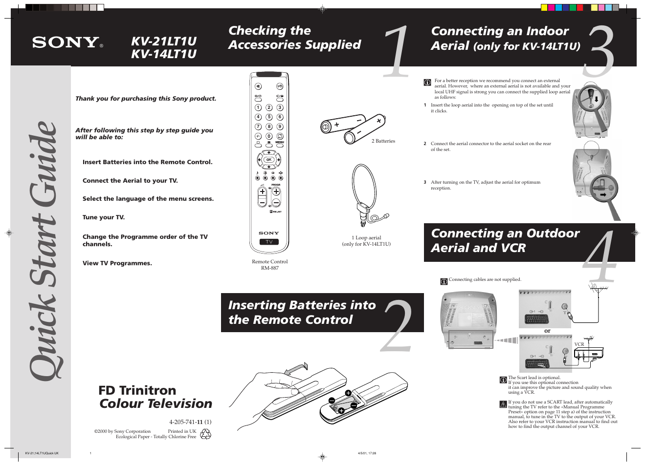 Sony KV-14LT1U  EN User Manual | 2 pages