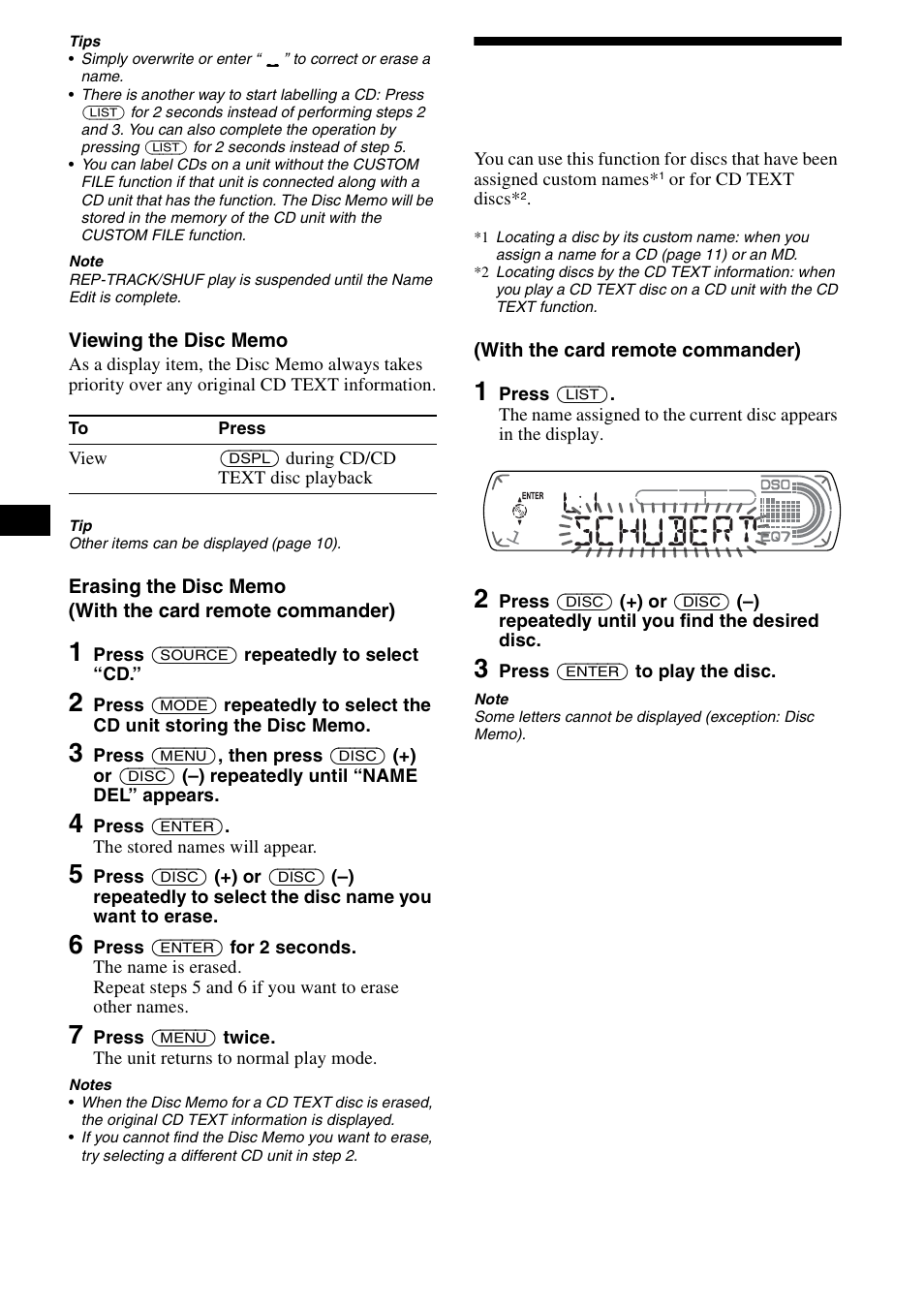 Locating a disc by name, List-up | Sony CDX-CA890X User Manual | Page 12 / 84