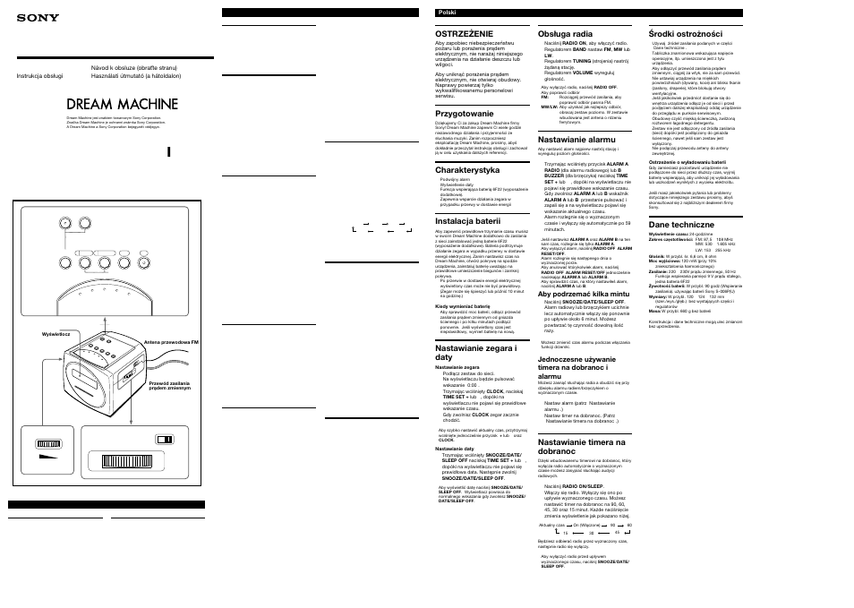 Sony ICF-C160L User Manual | 2 pages