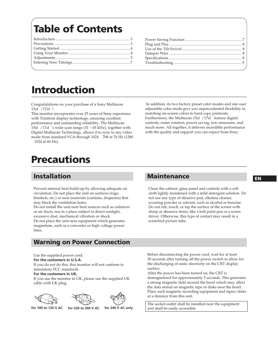 Sony CPD-17SF2 User Manual | Page 3 / 38