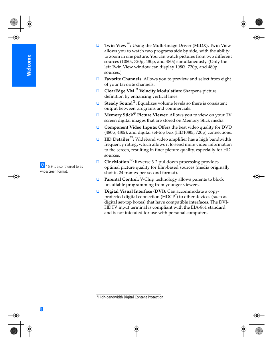 Sony WEGA KV-34XBR800 User Manual | Page 9 / 91