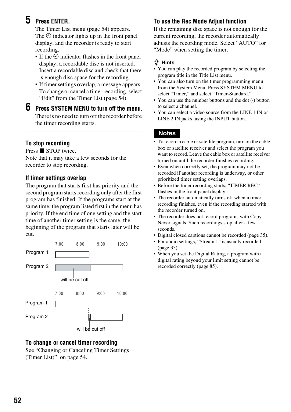 Sony RDR-GXD455 User Manual | Page 52 / 128