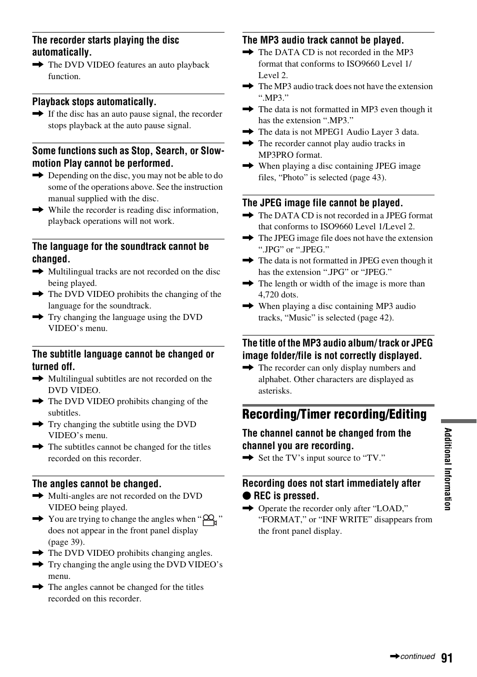 Recording/timer recording/editing | Sony RDR-GXD455 User Manual | Page 91 / 128