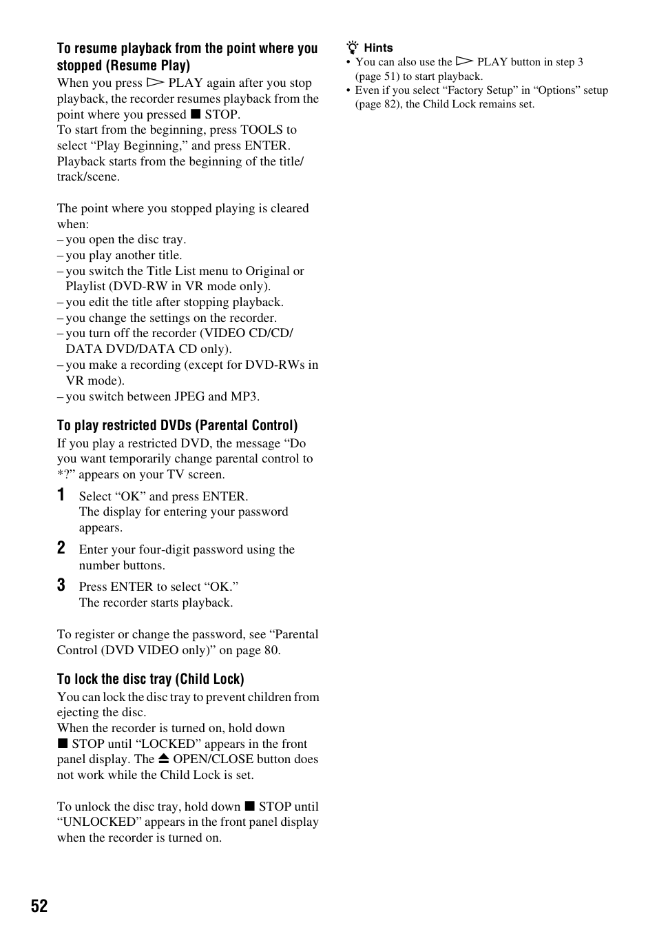 Sony RDR-GX310 User Manual | Page 52 / 104