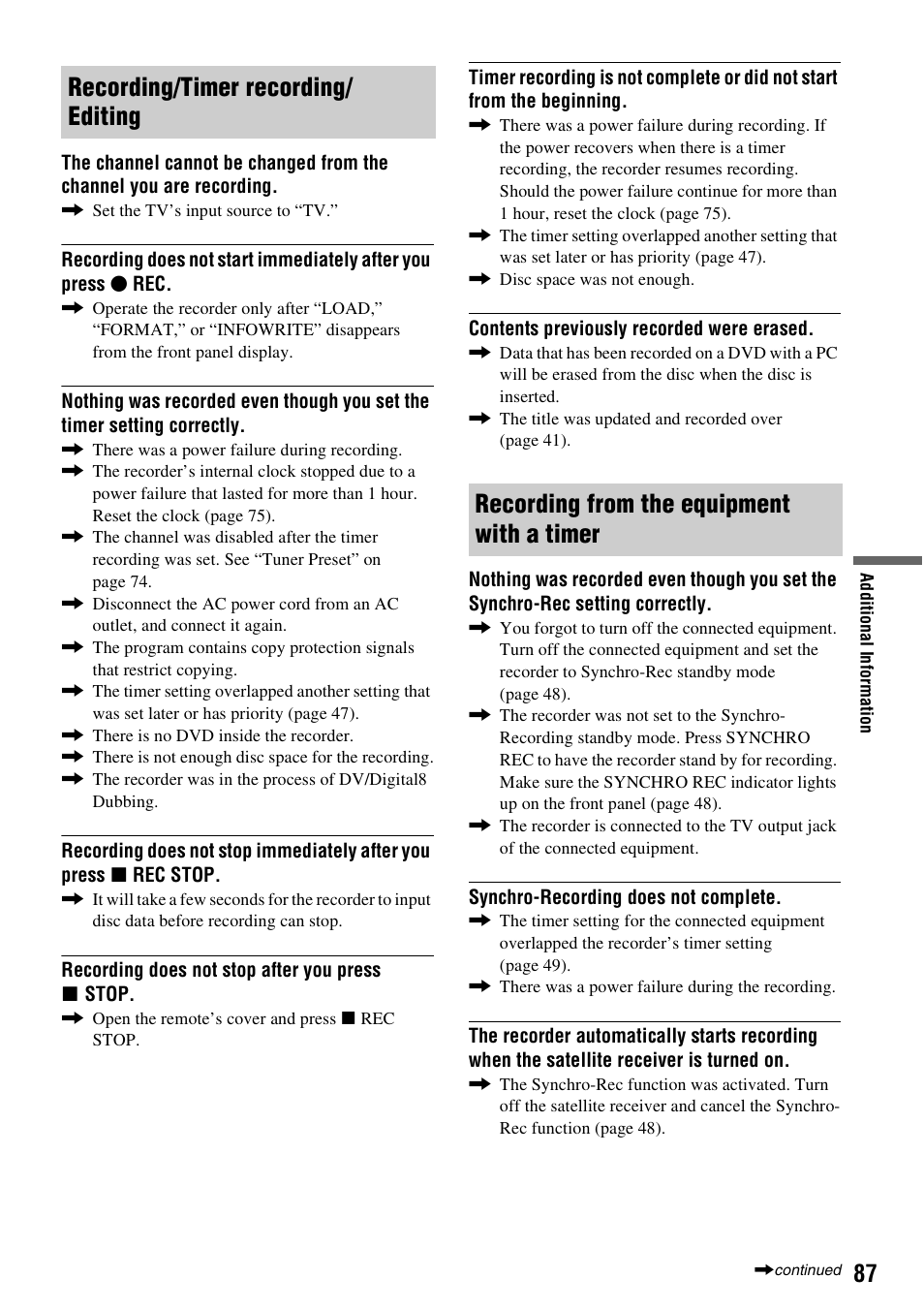 Sony RDR-GX310 User Manual | Page 87 / 104