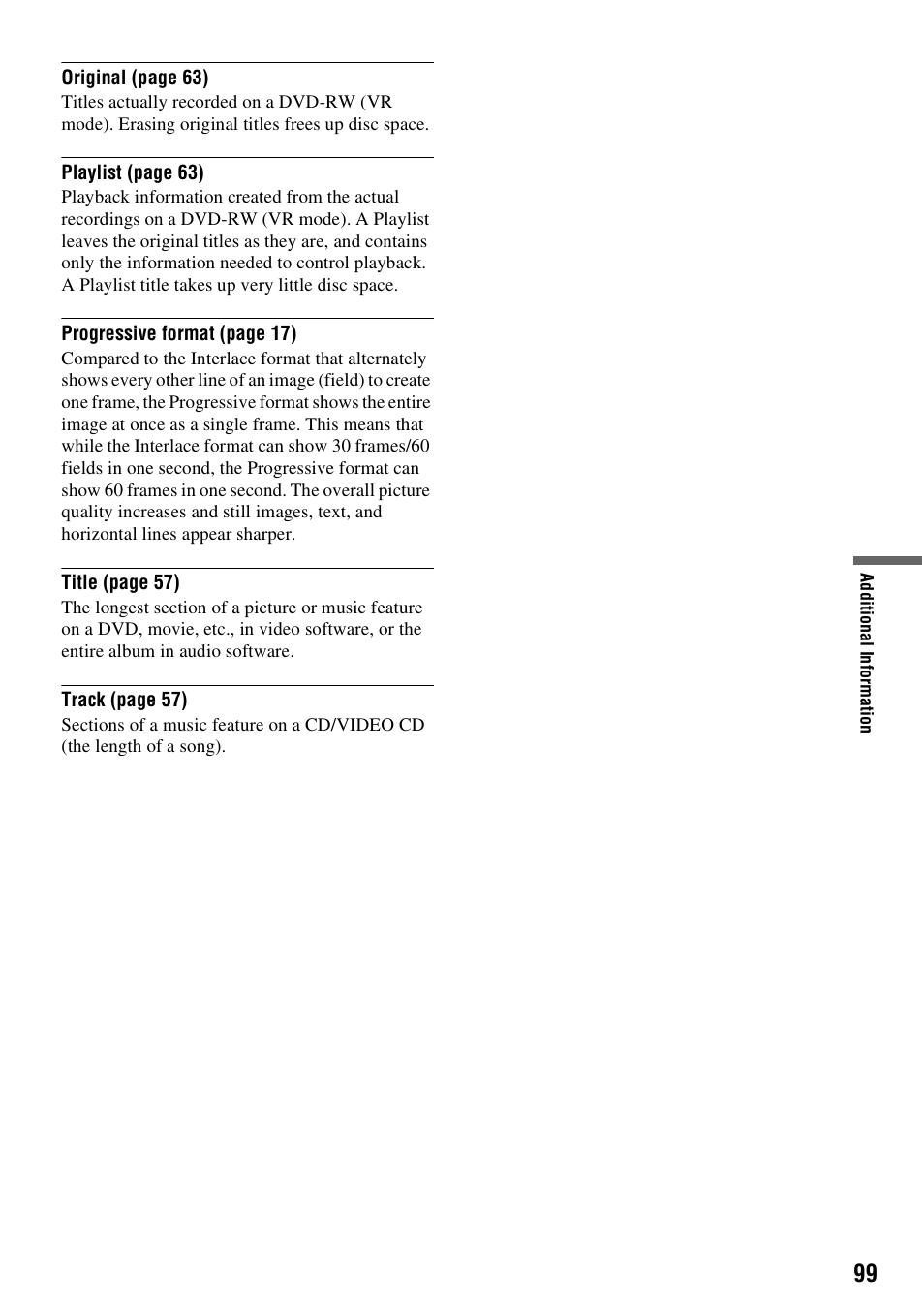 Sony RDR-GX310 User Manual | Page 99 / 104