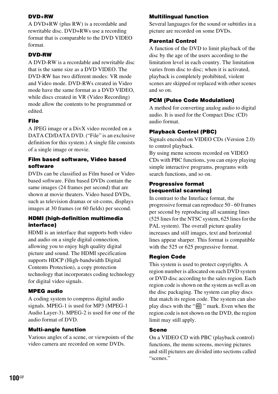 Sony DAV-DZ830W User Manual | Page 100 / 116