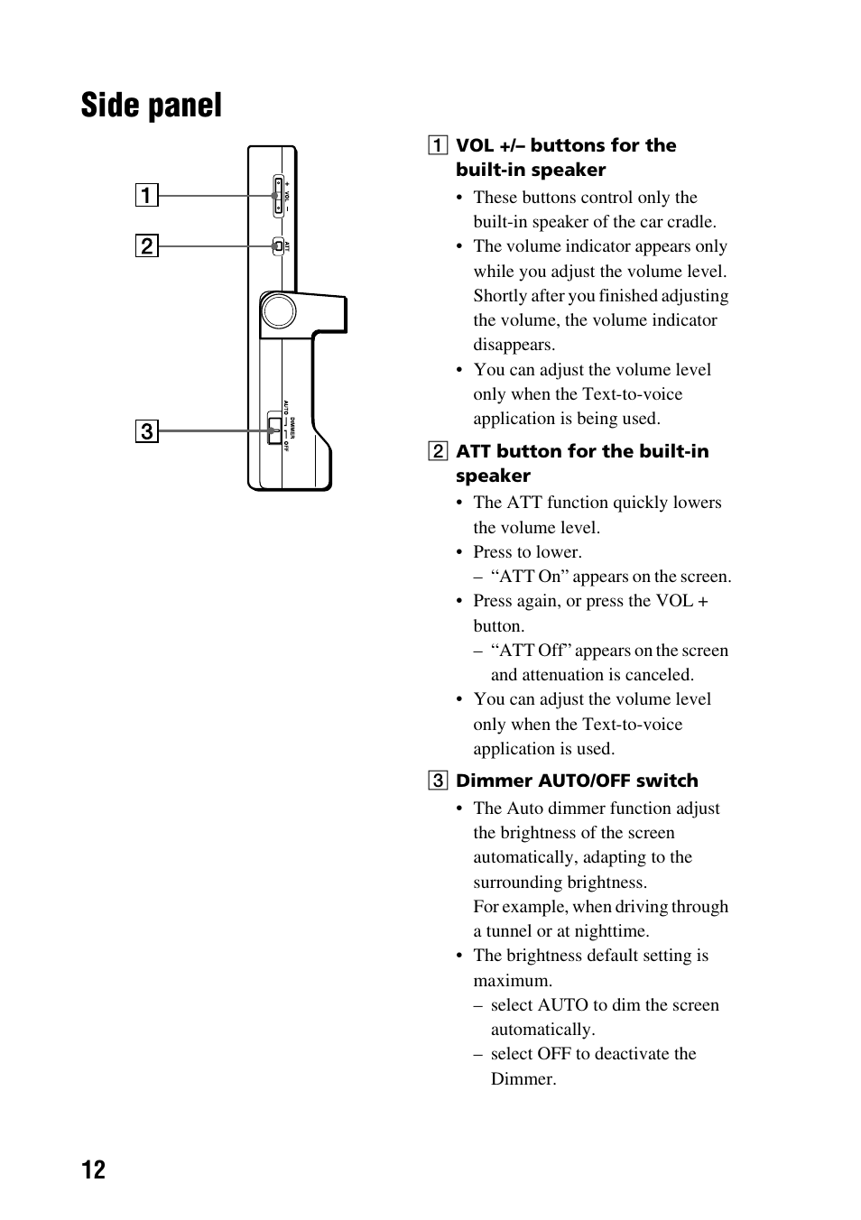 Side panel | Sony PEGA-CC5 User Manual | Page 12 / 84