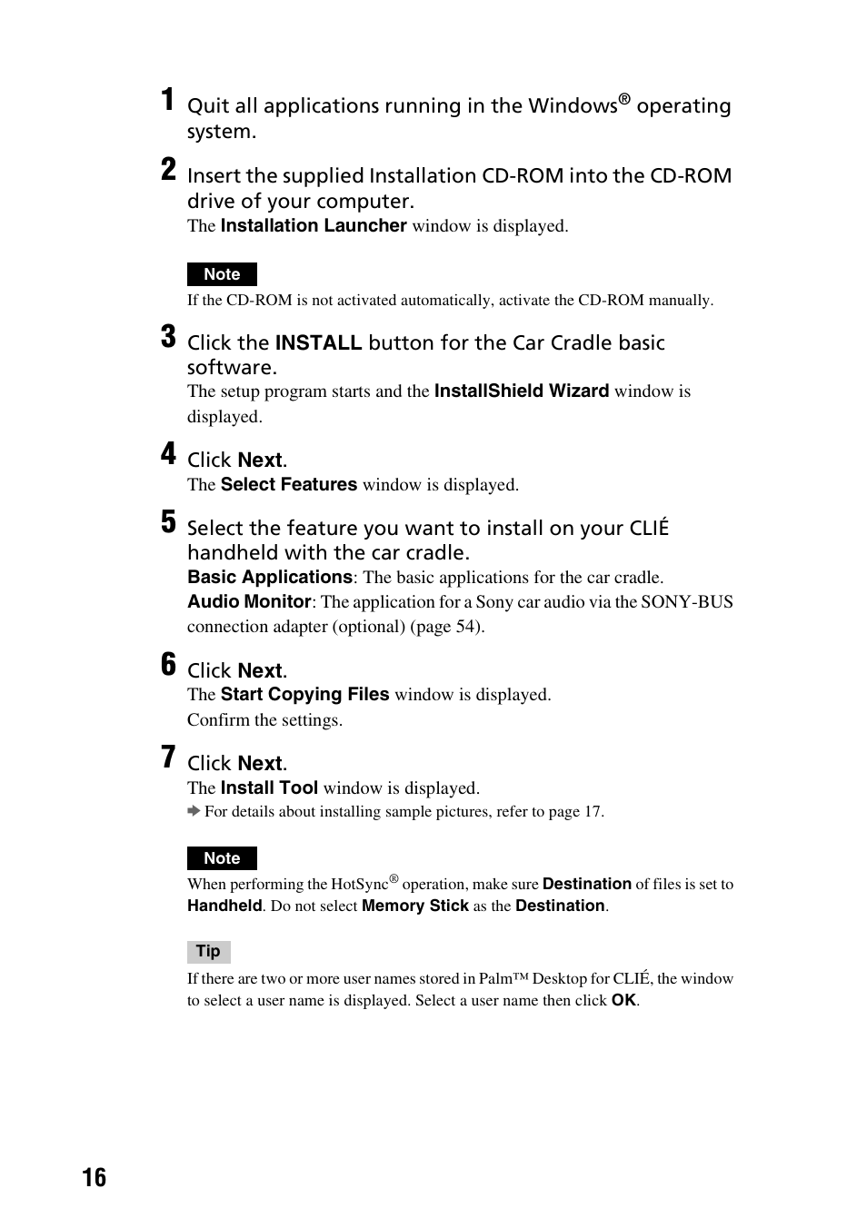 Sony PEGA-CC5 User Manual | Page 16 / 84