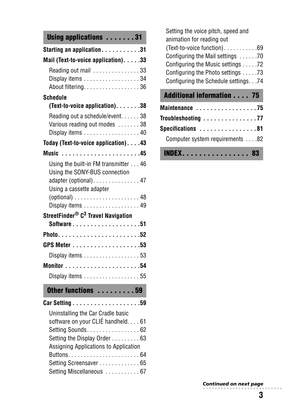 Sony PEGA-CC5 User Manual | Page 3 / 84