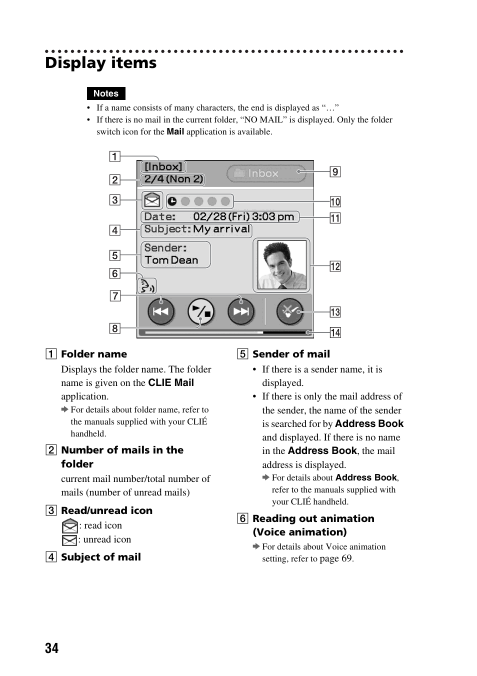 Display items | Sony PEGA-CC5 User Manual | Page 34 / 84