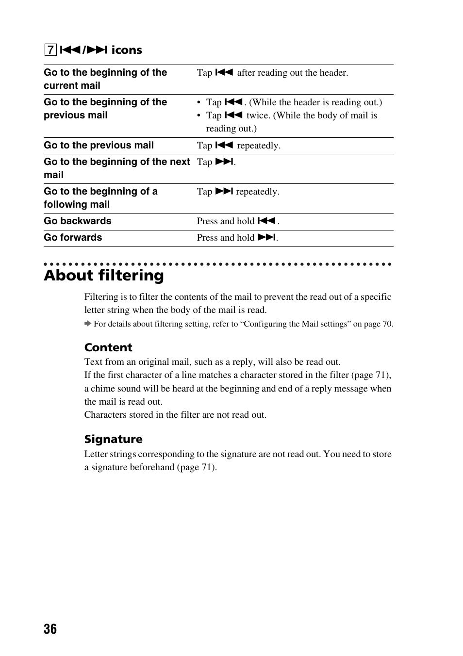 About filtering | Sony PEGA-CC5 User Manual | Page 36 / 84