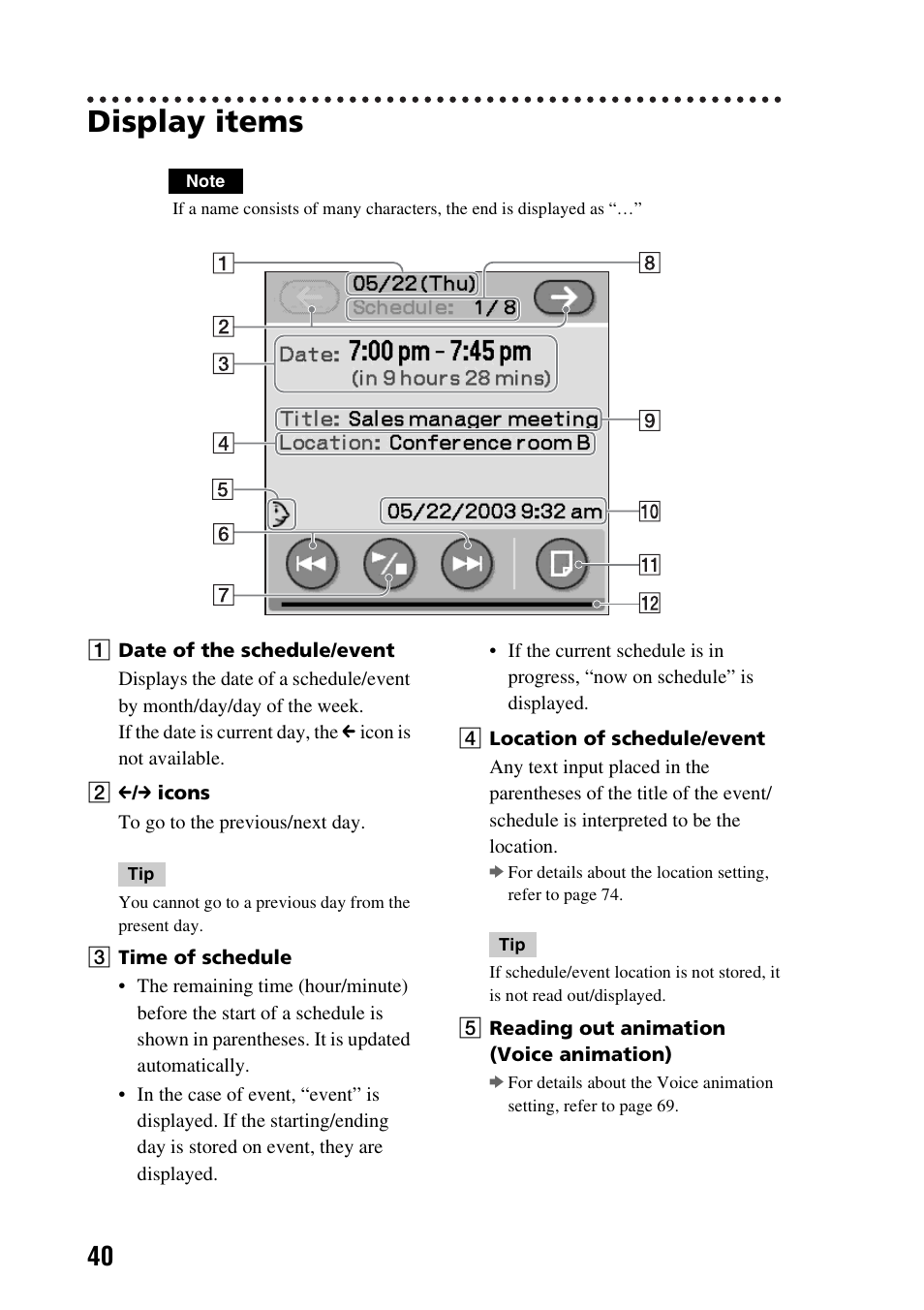 Display items | Sony PEGA-CC5 User Manual | Page 40 / 84