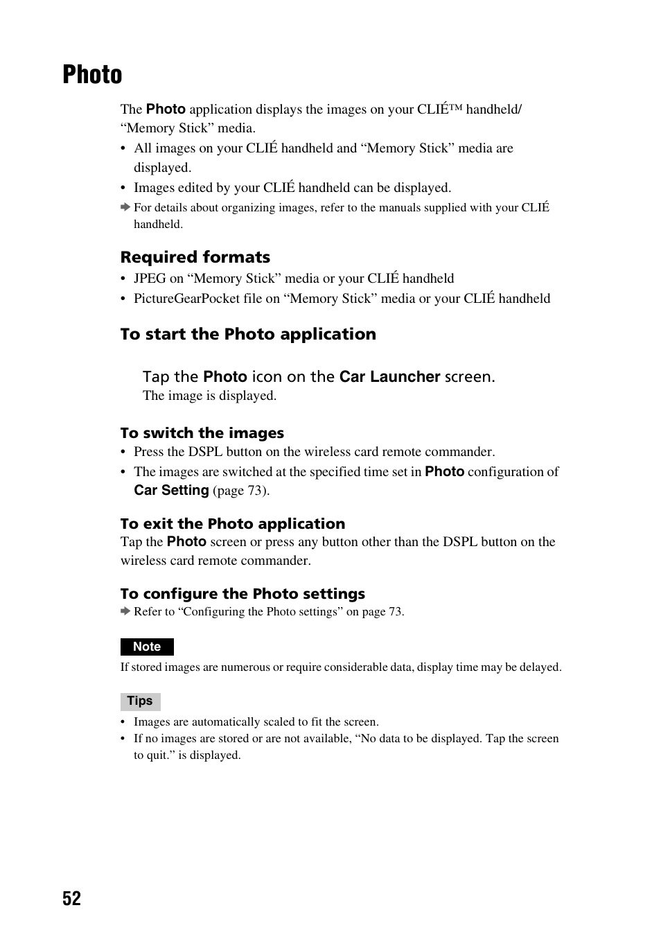 Photo, Oto 52 | Sony PEGA-CC5 User Manual | Page 52 / 84