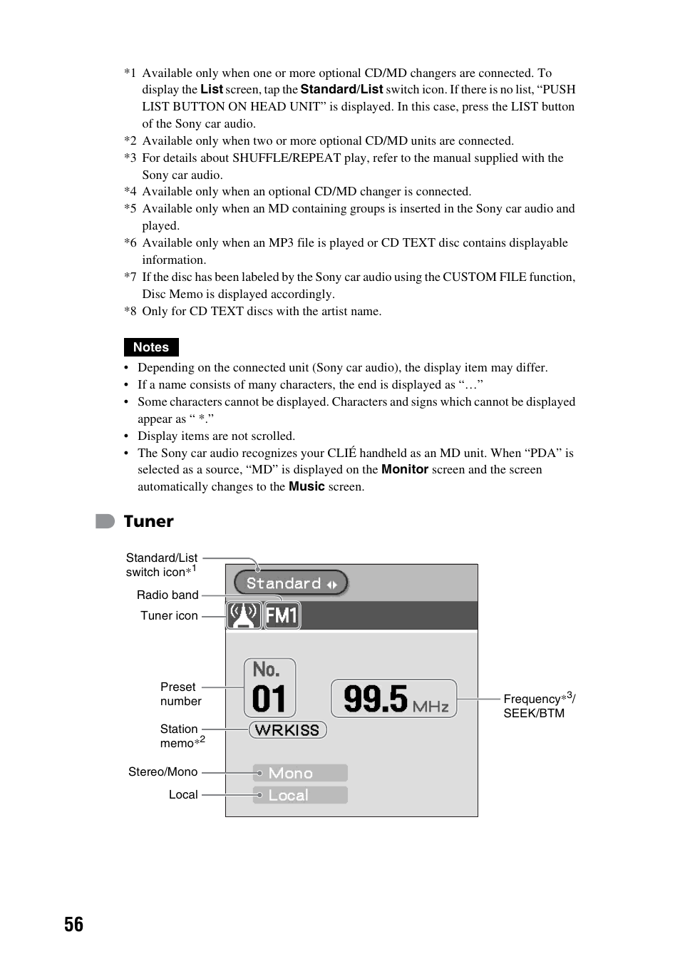 Tuner | Sony PEGA-CC5 User Manual | Page 56 / 84