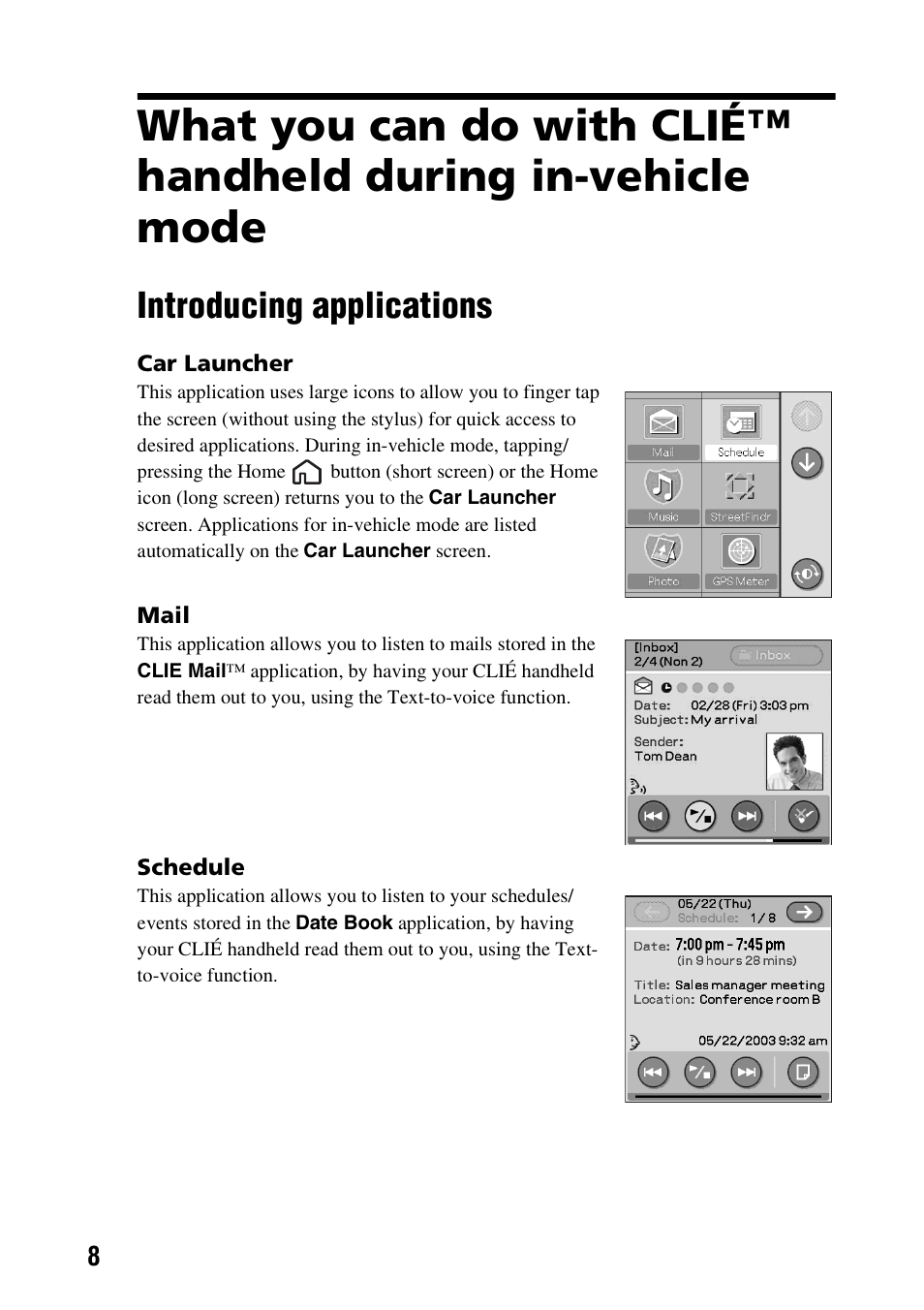 Introducing applications | Sony PEGA-CC5 User Manual | Page 8 / 84