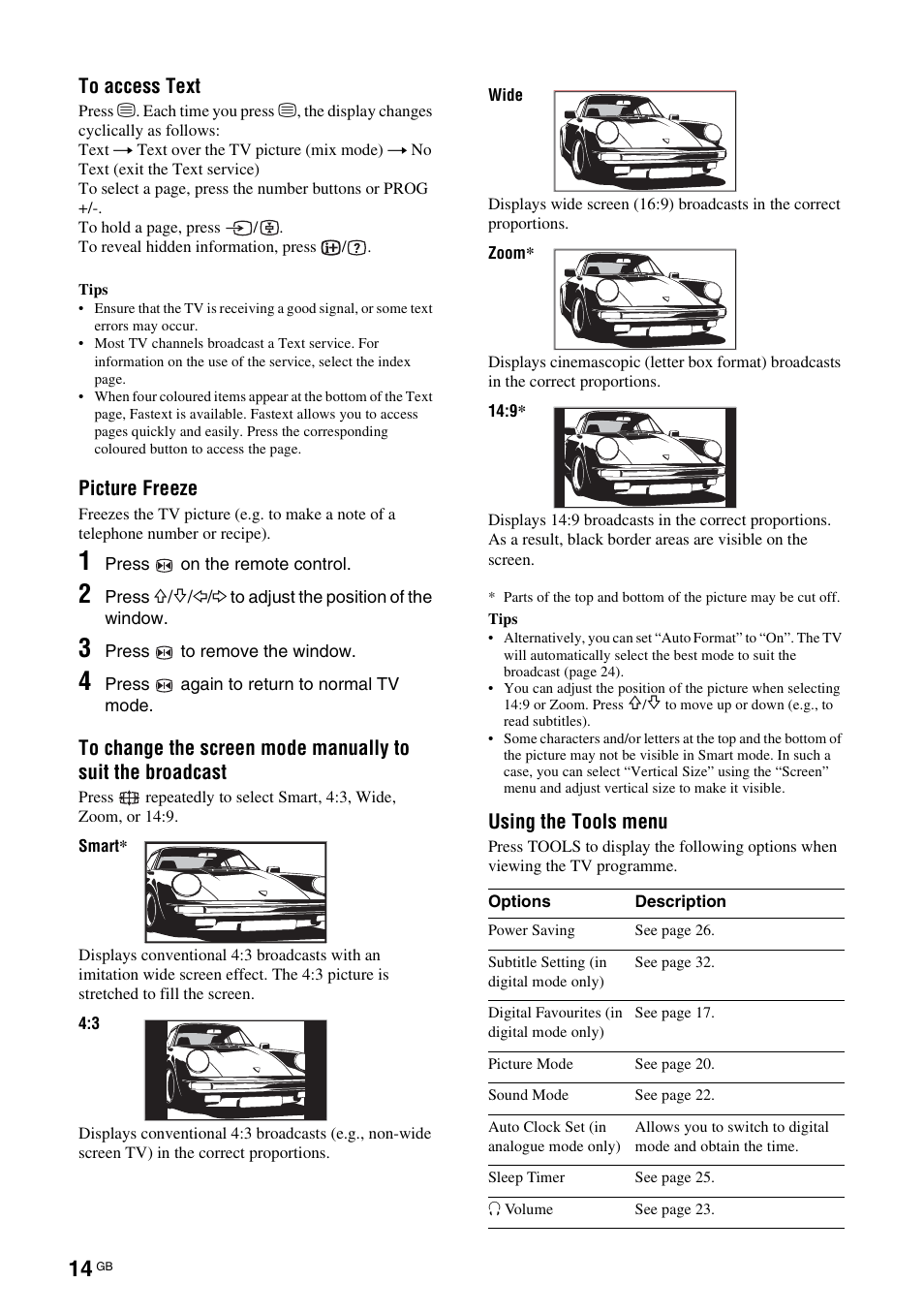 Sony BRAVIA KDL-26S2000 User Manual | Page 14 / 132