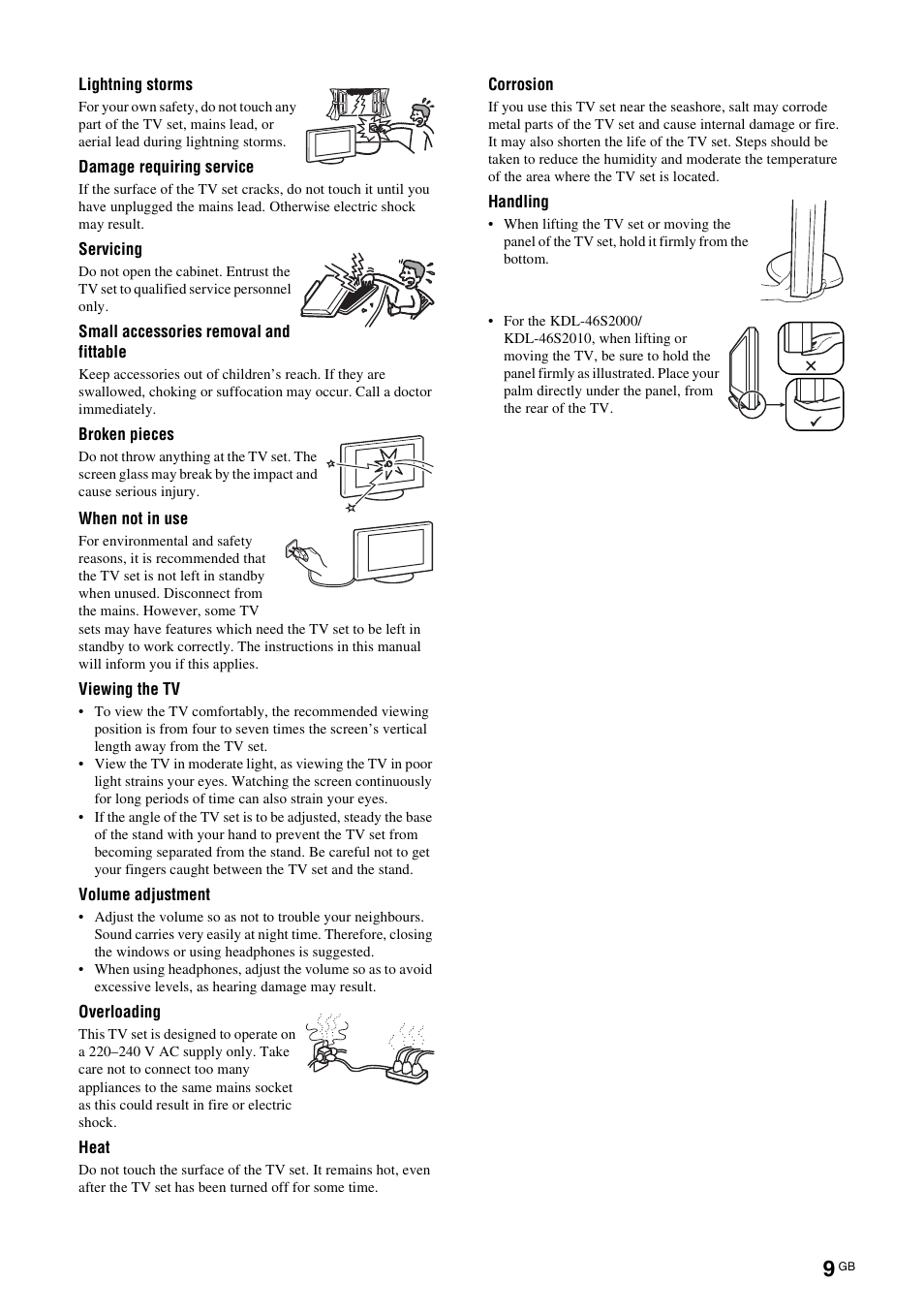 Sony BRAVIA KDL-26S2000 User Manual | Page 9 / 132