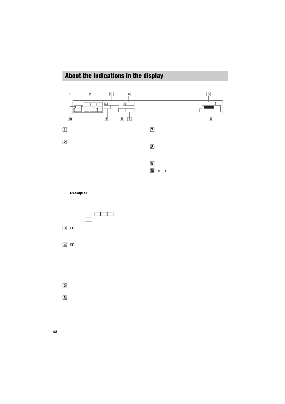 About the indications in the display | Sony STR-LV500 User Manual | Page 16 / 36