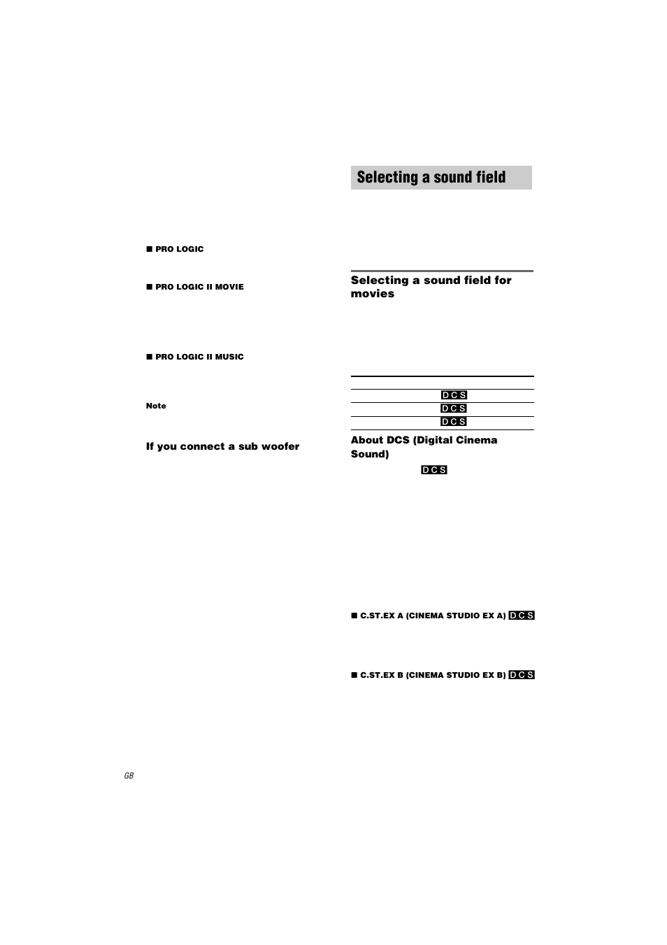 Selecting a sound field | Sony STR-LV500 User Manual | Page 18 / 36